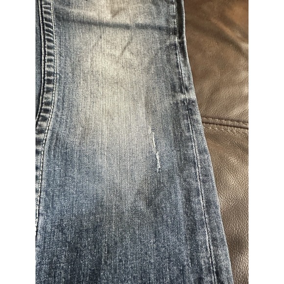 Vigoss The Chelsea Slim Boot 7/8 33 Long Denim Jeans Medium Wash Distressed - Picture 4 of 16